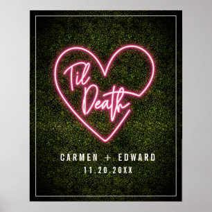 Póster Bienvenida a Neon Boxwood Til Death Neon Heart Bod