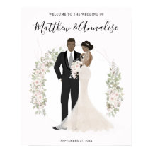 Bienvenida a novia afroamericana y Boda Groom