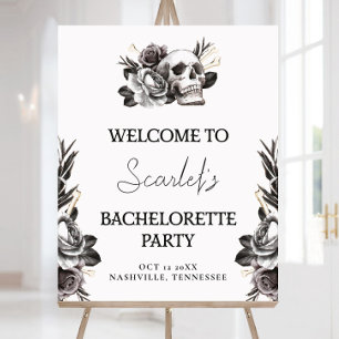 Póster Bienvenida a Novia de Calavera Gótica o Bachillera
