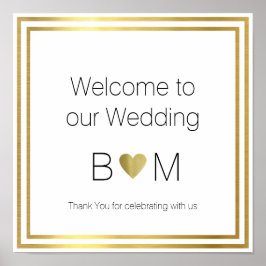 Póster bienvenida a nuestro boda, recepción amor