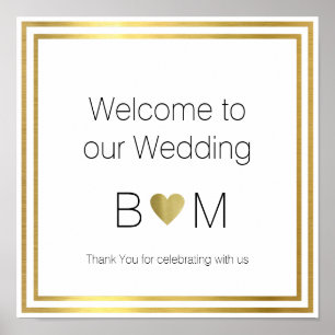 Póster bienvenida a nuestro boda, recepción amor