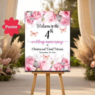 Póster Bienvenida a Rosas de Rubor en el cuarto aniversar