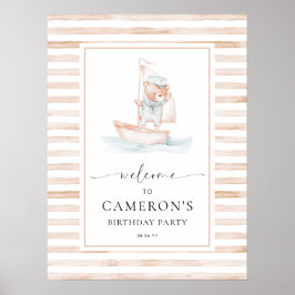 Póster Bienvenida a Sailor Bear Tan Stripe