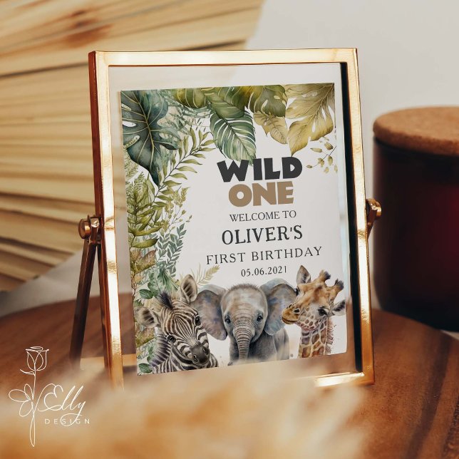 Póster Bienvenida a salvajes animales Safari de un cumple (Subido por el creador)