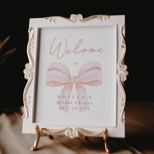 Póster Bienvenida a simple ducha de novia Rubor Coquette 