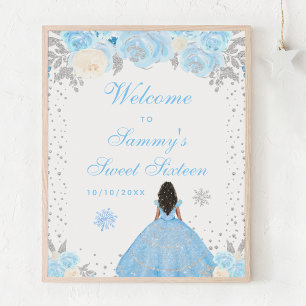 Póster Bienvenida a Sweet Sixteen Chica de Piel Oscura Az
