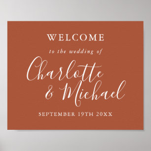Póster Bienvenida a Terracotta Signature Script Boda