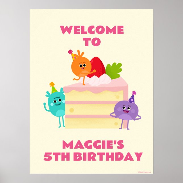 Póster Bienvenida a torta de cumpleaños Bumble Nums (Frente)