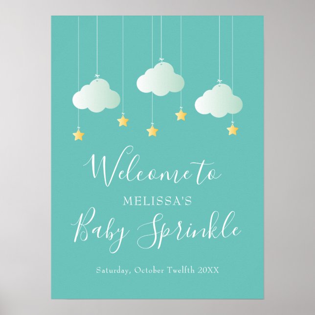 Póster Bienvenida a Twinkle Sprinkle Baby Shower / Sprink (Frente)