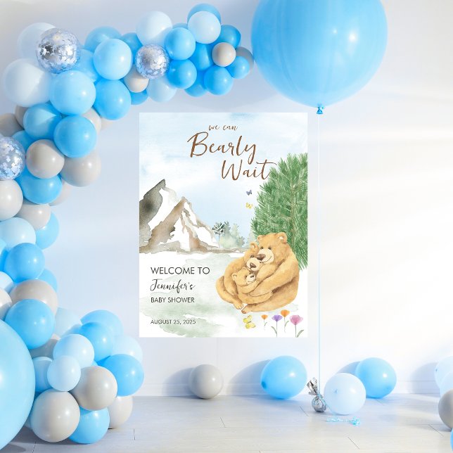 Póster Bienvenida a un bebé gentil Beige Woodland (Subido por el creador)