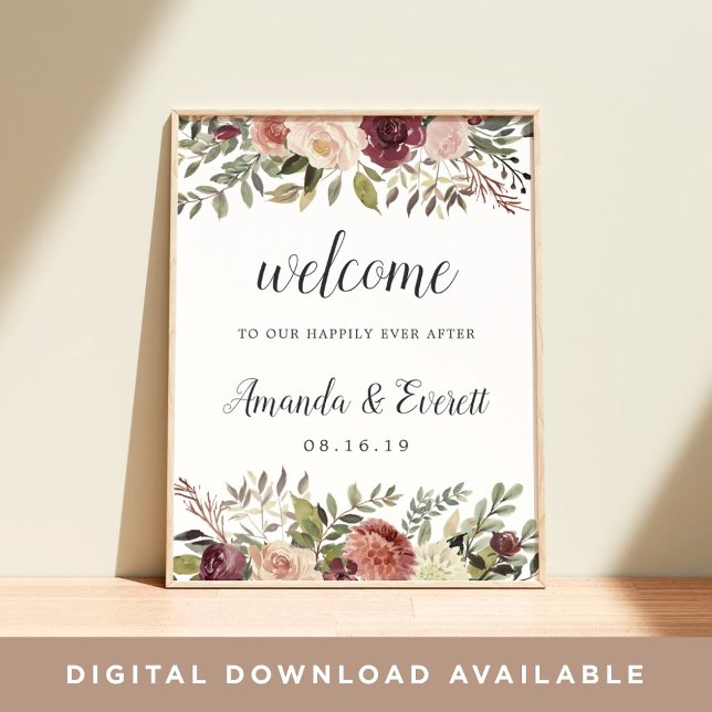 Póster Bienvenida a un Boda de Bloom Rústico (Subido por el creador)