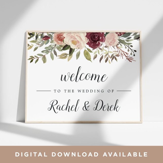 Póster Bienvenida a un Boda de Bloom Rústico (Subido por el creador)