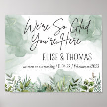 Bienvenida a un Boda de follaje verde Eucalyptus m