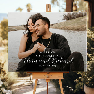 Póster Bienvenida a un boda fotográfico moderno