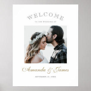 Póster Bienvenida a un Boda fotográfico moderno y elegant