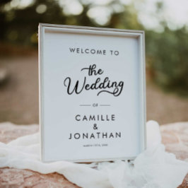 Póster Bienvenida a un Boda Minimalista moderno