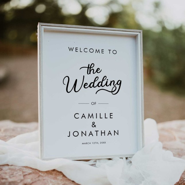 Póster Bienvenida a un Boda Minimalista moderno (Modern Wedding Welcome Poster)