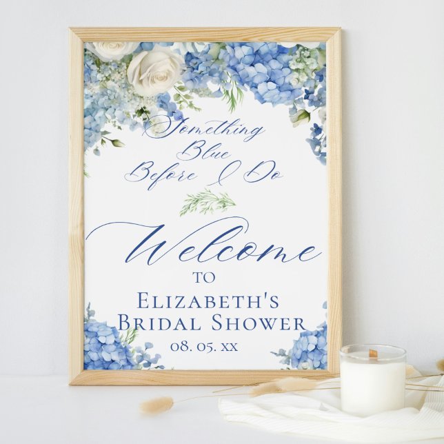 Póster Bienvenida a una ducha de novia Hydrangea azul (Subido por el creador)