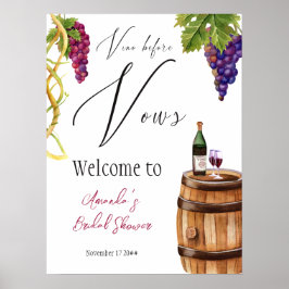 Póster Bienvenida a Vino Antes De Vows Winery Bridal Show