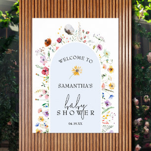 Póster Bienvenida a Wildflower Boy Baby Shower