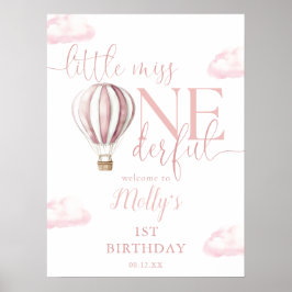 Póster Bienvenida al 1er cumpleaños de Miss Onederful Pin