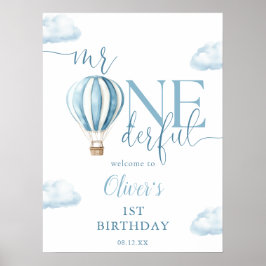 Póster Bienvenida al 1er cumpleaños de Mr Onederful Ballo