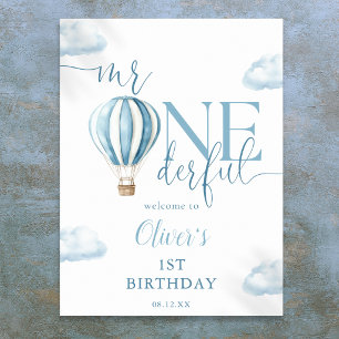 Póster Bienvenida al 1er cumpleaños de Mr Onederful Ballo