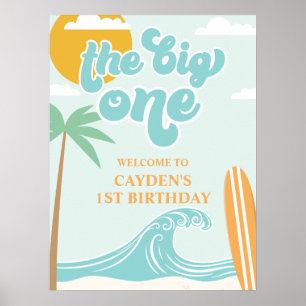 Póster Bienvenida al 1er cumpleaños de The Big One Surf B