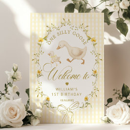 Póster Bienvenida al 1er cumpleaños de un ganso tonto neu