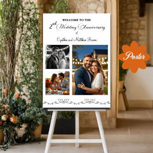 Póster Bienvenida al 2º aniversario del Boda de personali
