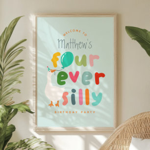 Póster Bienvenida al 4º cumpleaños de Boys Blue Silly Goo