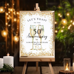 Póster Bienvenida al 50 aniversario del Boda de Champagne