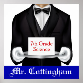 Póster Bienvenida al aula del profesor escolar - SRF