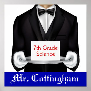 Póster Bienvenida al aula del profesor escolar - SRF