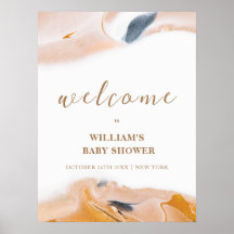 Bienvenida al baby shower abstracto moderno rústic