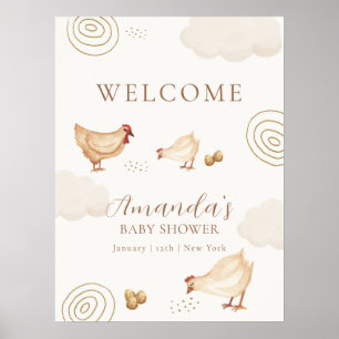 Póster Bienvenida al Baby Shower de Boho Chick que está a