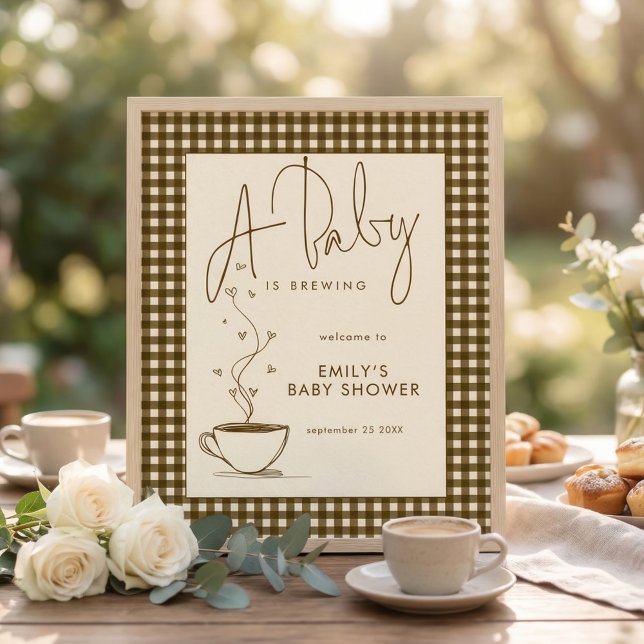 Póster Bienvenida al Baby Shower de Café en Ebullición a  (Subido por el creador)
