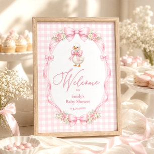 Póster Bienvenida al Baby Shower de Coquette Silly Goose