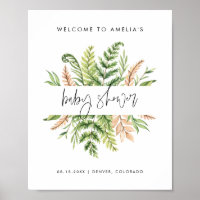 Bienvenida al Baby Shower de Foliaje Silvestre Acu
