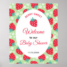 Bienvenida al Baby Shower de Fresa Verde Dulce