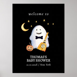 Póster Bienvenida al Baby Shower de la Brujita Negra Litt
