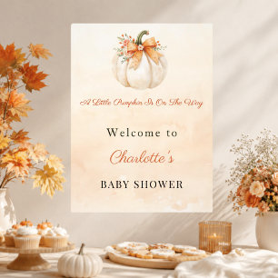 Póster Bienvenida al Baby Shower de la Calabaza en Arco