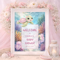 Bienvenida al baby shower de la niña tortuga marin