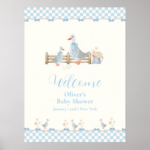 Póster Bienvenida al baby shower de la Silly Goose con la
