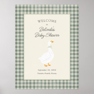 Póster Bienvenida al baby shower de Mamá Gansa de cuento