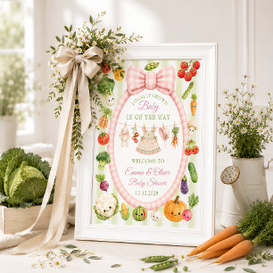 Póster Bienvenida al baby shower de mercado de agricultor