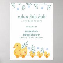 Bienvenida al baby shower de patito de goma mamá c