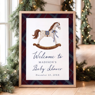 Póster Bienvenida al baby shower del Caballo de Balanço V