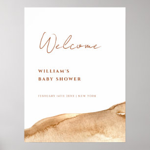 Póster Bienvenida al baby shower del desierto con acuarel