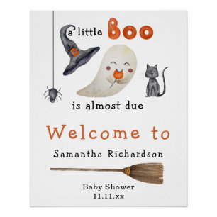 Póster Bienvenida al baby shower del fantasma de Hallowee